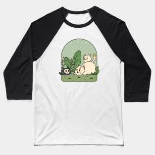 The Garden Spooky Cat | Green Baseball T-Shirt